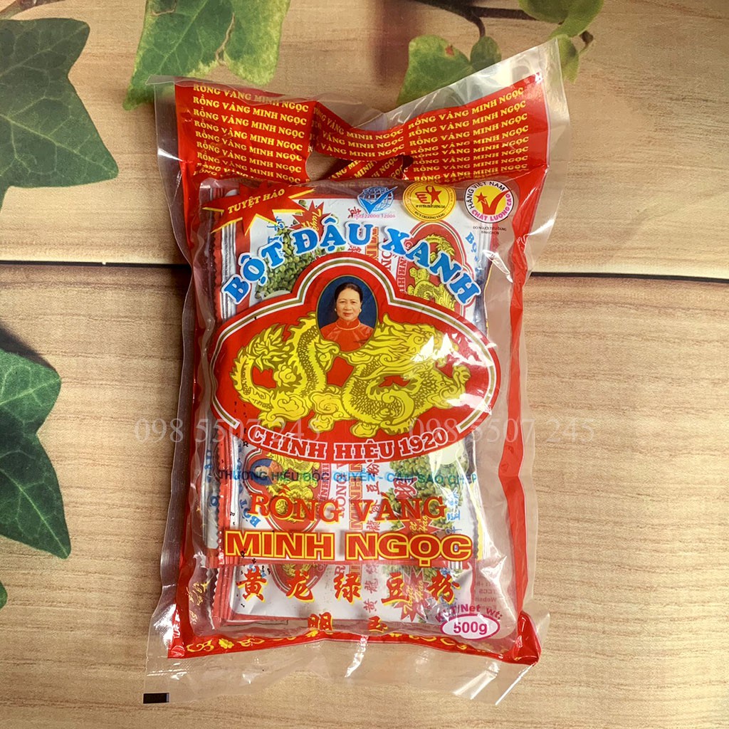 Bột đậu xanh rồng vàng Minh Ngọc túi có đường 500g