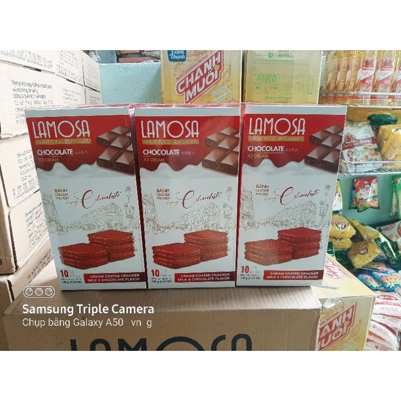 bánh cracker phủ kem hương chocolate 120g