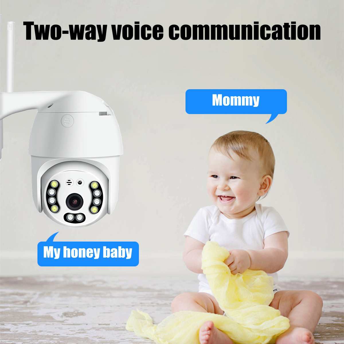 EVKVO - Tầm nhìn ban đêm đầy đủ màu sắc - 5X Zoom kỹ thuật số - YOOSEE APP FHD 3MP Có thể xoay Không thấm nước ngoài trời Wireless PTZ IP Camera CCTV WIFI Speed Dome Security Surveillance CCTV Network Camera Intelligent Motion Detection