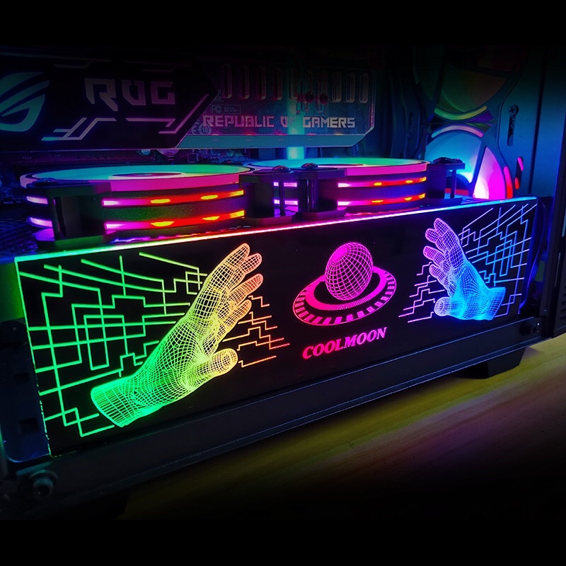 Thanh chắn nguồn đồng bộ HUB Coolmoon LED khiển màu từ xa bảo hành 3 tháng Viễn Dương Computer