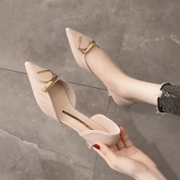 Giày Cao Gót Đế Thấp Khoét Rỗng Phong Cách Pháp Hàng Mới Dành Cho Bạn Nữ