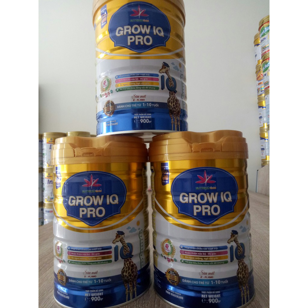 sữa tăng chiều cao Nutrikidgold Grow IQ dành cho ng từ 1-10 tuổi, dòng sữa mát 900g