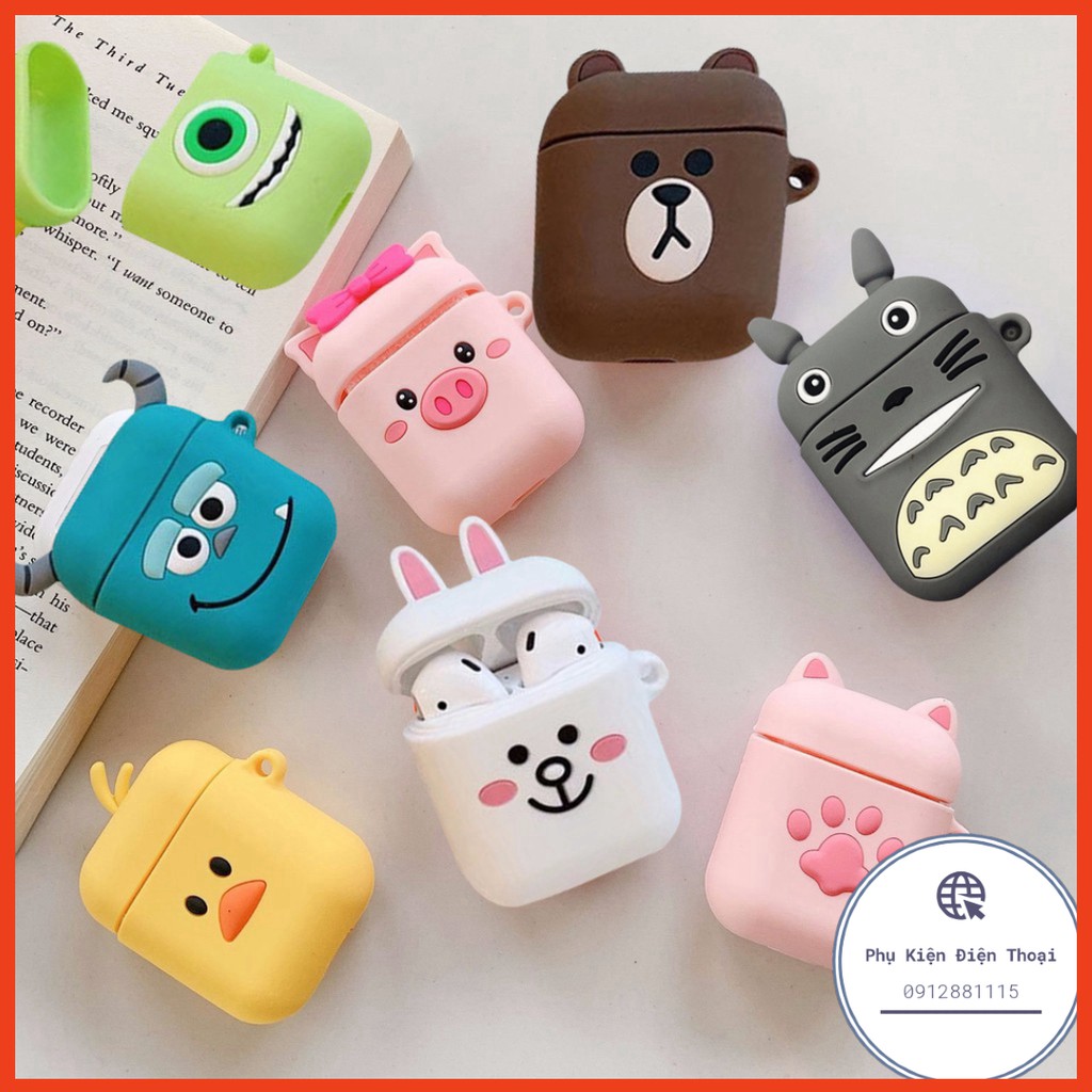 🍀 Vỏ bảo vệ đựng tai nghe airpod hình thú 1 2 ( 8 mẫu ) ⚡Phụ Kiện Điện Thoại⚡️