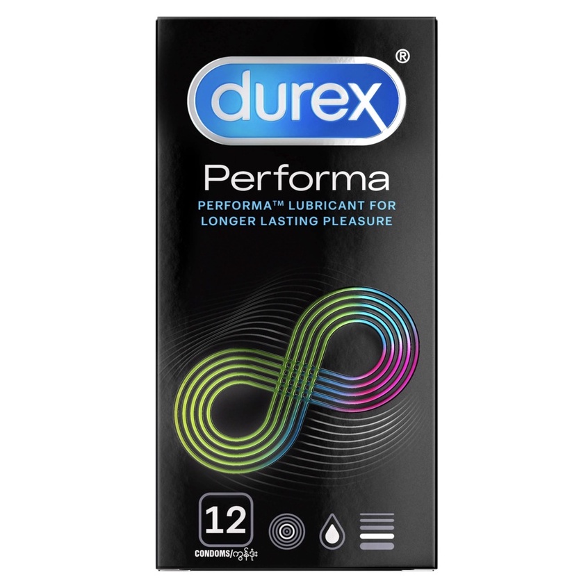 Bao cao su Durex Performa 12 bcs / hộp, bao cao su durex chống xuất tinh sớm.