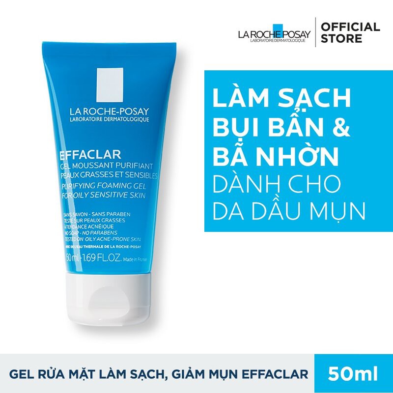 [50ml] Sữa Rửa Mặt Cho Da Dầu Mụn, Nhạy Cảm - La Roche - Posay Effaclar Purifying Foaming Gel Cleanser | BigBuy360 - bigbuy360.vn
