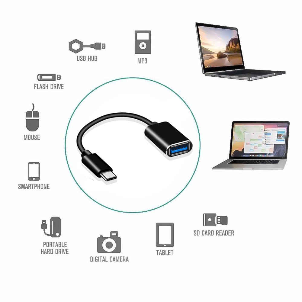  Dây cáp chuyển đổi dữ liệu từ cổng type C sang USB OTG