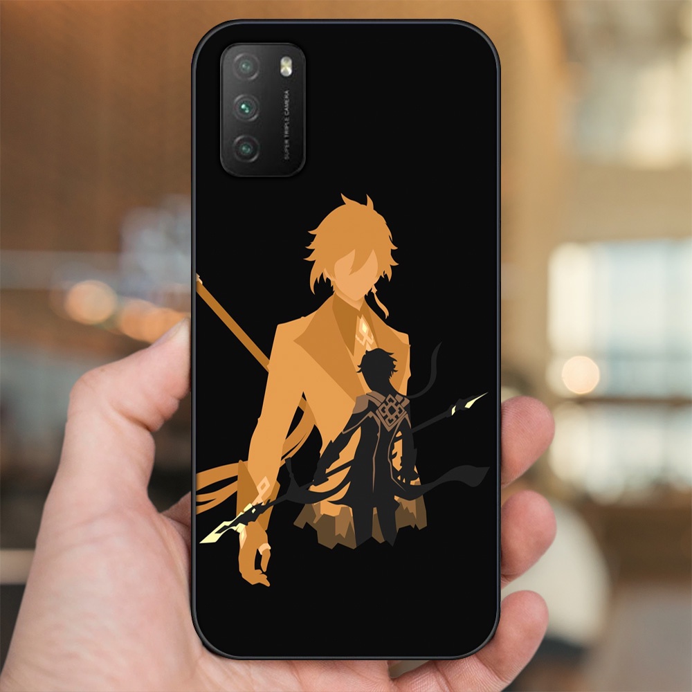 Ốp lưng Xiaomi Poco M3 viền đen in hình Zhongli Genshin Impact