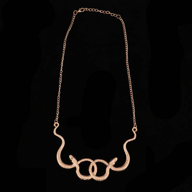 Vòng cổ chocker đôi rắn cổ điển cho nữ