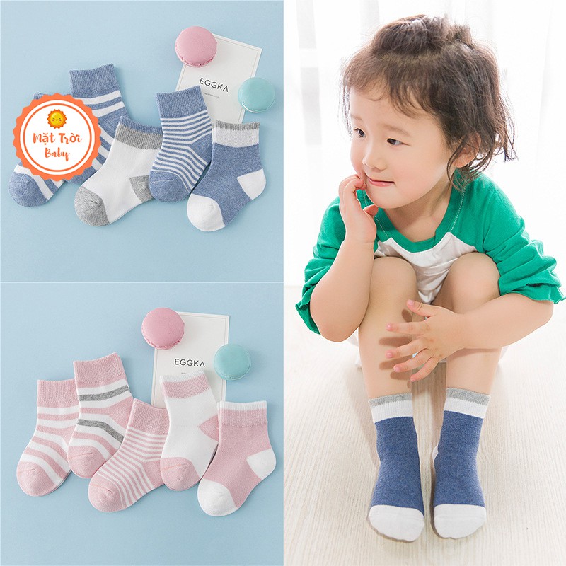 Set 5 đôi tất trẻ em chất dầy, ấm áp size 0-5 tuổi