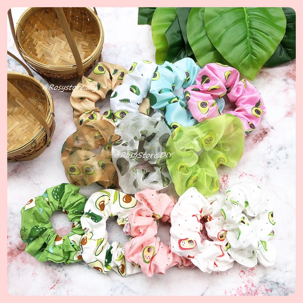 CỘT TÓC VẢI VOAN SCRUNCHIES QUẢ BƠ-THỜI TRANG HÀN QUỐC NỮ GIÁ RẺ ĐẸP