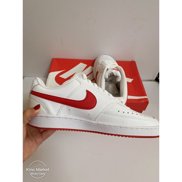 Chính Hãng Giày Sneaker Nike Court Vision Low White/ University Red Size 8 Us