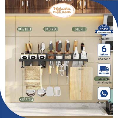 Gía treo đồ nhà bếp giá cài dao /kéo, Đồ dùng nhà bếp đa năng bằng Inox Không Gỉ Có Chỗ Cắm Đũa Thìa (Hàng cao cấp)