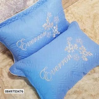 Gối ngủ kèm ruột (gồm cả ruột và vỏ áo gối) kích thước 40 x 60cm màu xanh (1 chiếc) ruột bằng bông hạt trắng tinh khiêt