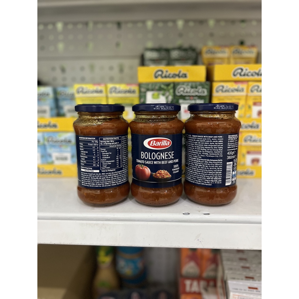 Sốt Mì Ý Spagheti Vị Thịt Bò Băm 400g Bologne Hiệu Barilla