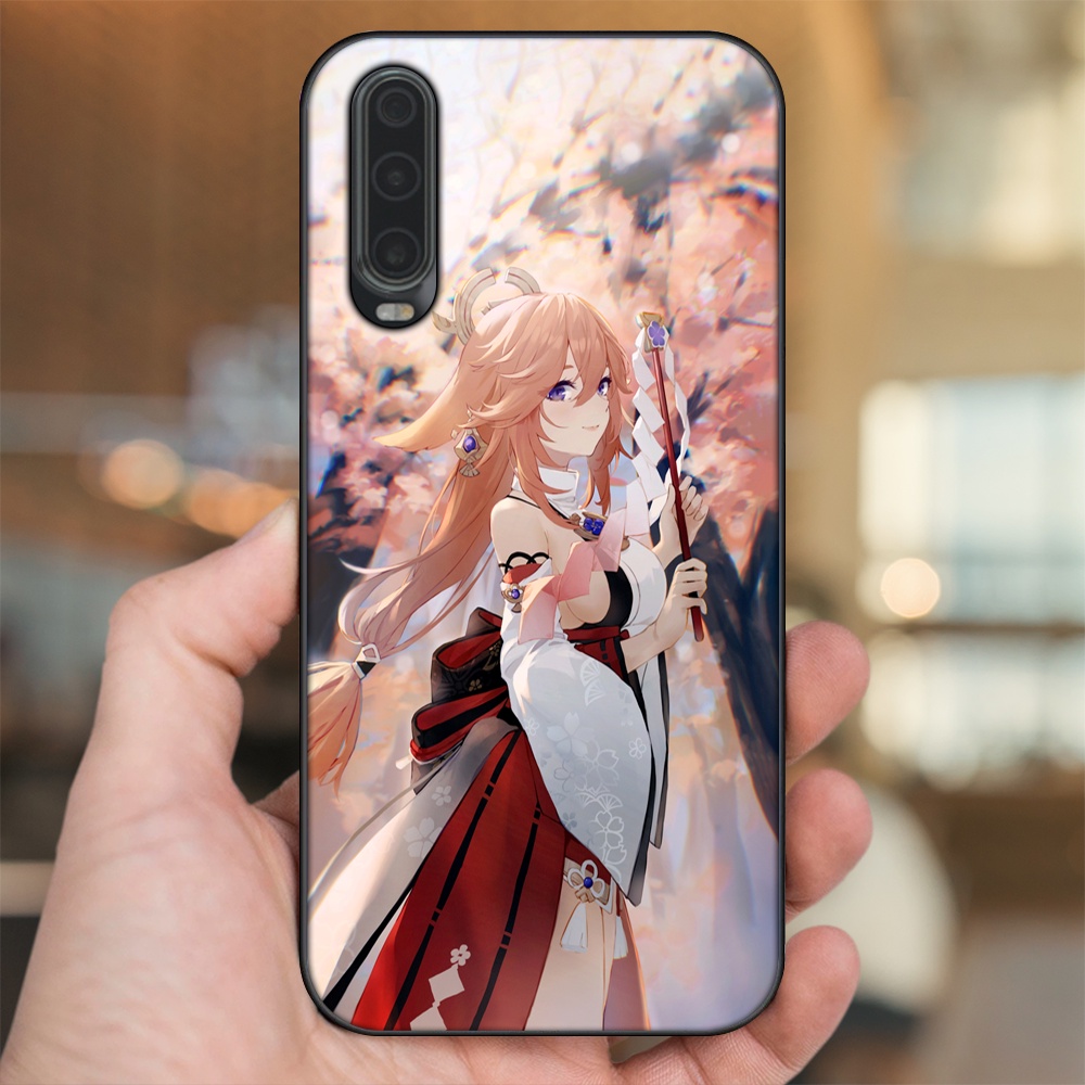 Ốp lưng Huawei P30 viền đen in hình Yae Miko Genshin Impact