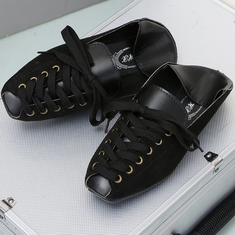 Giày Búp Bê Da Lộn Phong Cách Hàn Quốc Thanh Lịch Dành Cho Nữ