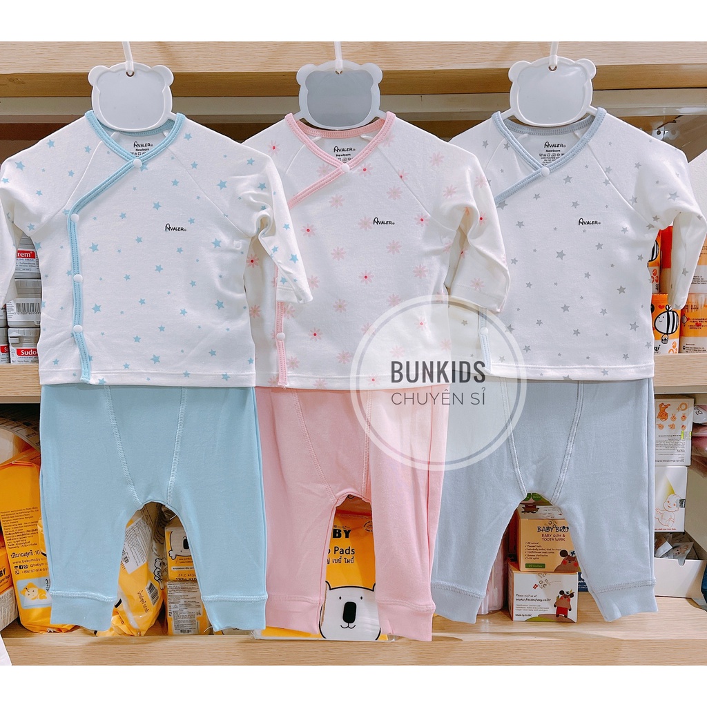 Bộ sơ sinh AVALER nỉ thu đông cài chéo dày dặn ấm