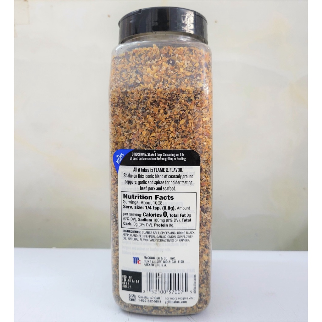 [HỘP 822g] GIA VỊ TẨM ƯỚP BÒ NƯỚNG [USA] MCCORMICK Grill Mates Montreal Steak Seasoning