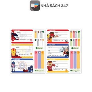 Nhãn vở Classmate SuperKid NT227  Kết hợp 3 trong 1 gồm nhãn dán sách vở, nhãn tên và nhãn dán gáy sách