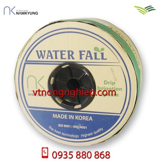Ống tưới nhỏ giọt 16mm WATER FALL Korea, khoảng cách 20cm, 1.8lit trên 1h, cuộn dài 1000m