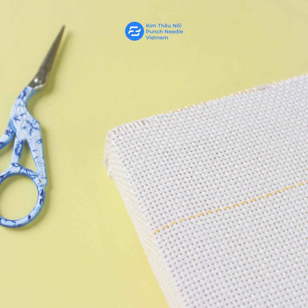 Khung gỗ căng sẵn vải thêu nổi punch needle nhiều kích thước phù hợp với kim thêu len nổi 5mm