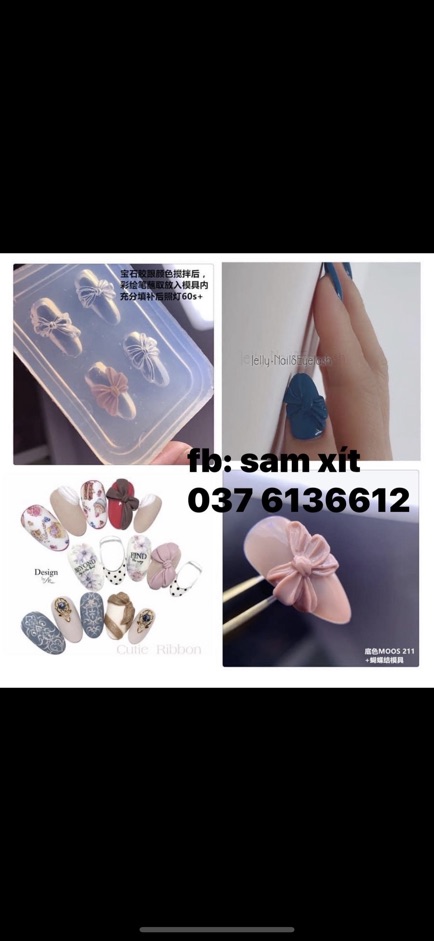 ✅Khuôn nơ silicon dẻo dùng trang trí móng nail