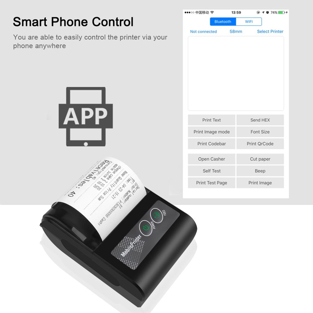 Máy in nhiệt mini kết nối bluetooth 4.0 cho IOS và Android