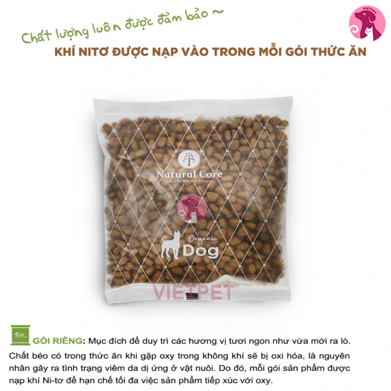 THỨC ĂN HỮU CƠ NATURAL CORE CHO CHÓ GIÀ (Full vị) (Thịt Vịt/ Cá Hồi) (1kg)