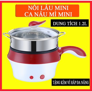 Nồi điện mini, nồi lẩu mini 2 tầng đa năng, tiện dụng, chống dính cao cấp