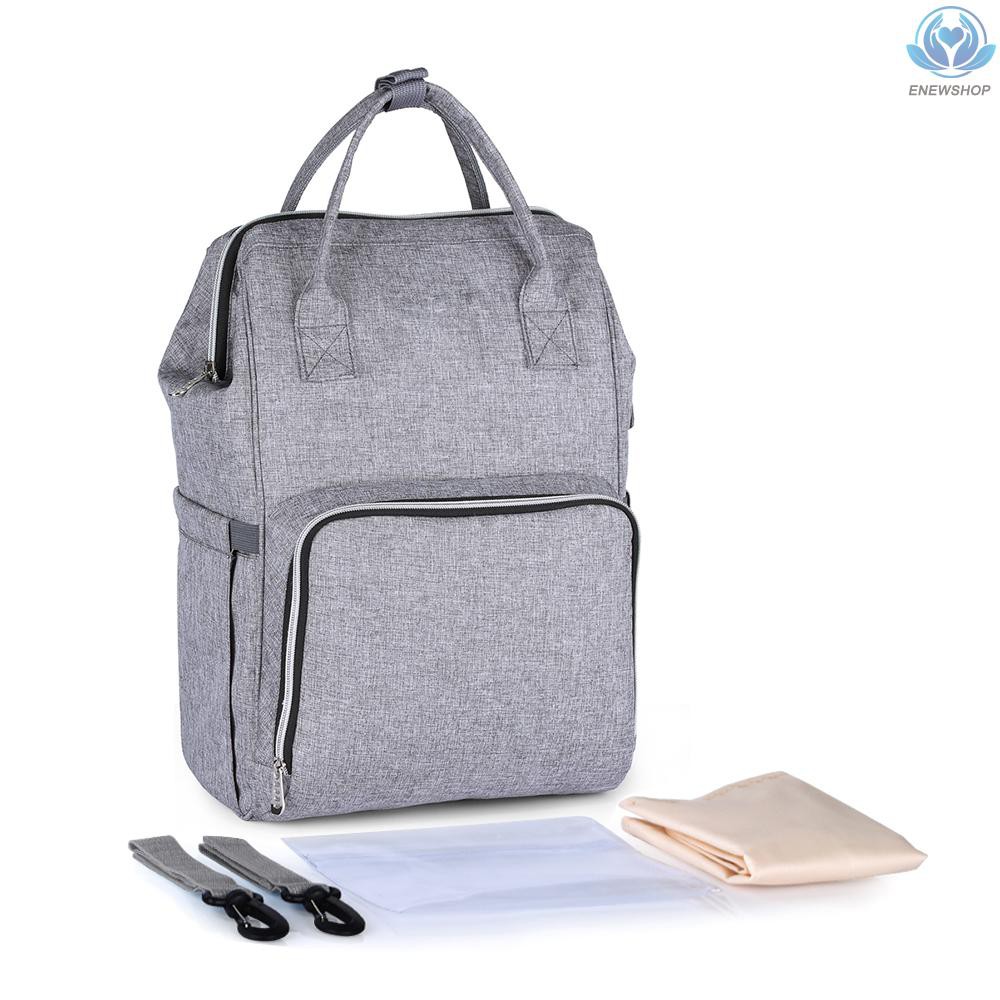 ♥♥enew~Diaper Bag Backpack Large Capacity Multi-function Waterproof Polyester Baby Clothes Diaper Nappy Milk Powder Bottle Travelling Storage Bag with 6 Pockets Hold or Hang -- Dark Blue