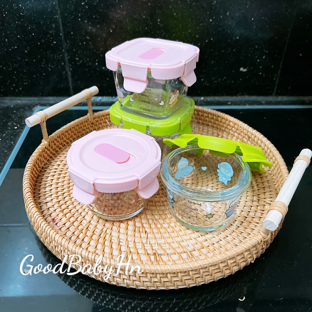 Hộp trữ thức ăn cho bé, Cốc nấu cháo bằng thủy tinh cho bé