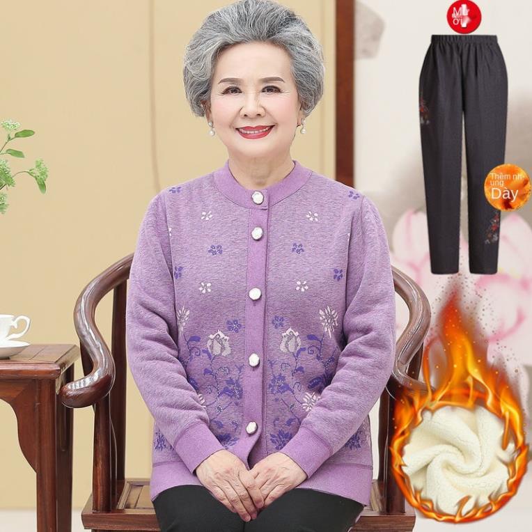 Quần áo phụ nữ trung niên và cao tuổi, mẹ già, quần đùi ngắn, bà nhỏ, áo ấm, áo len dày dặn (*1