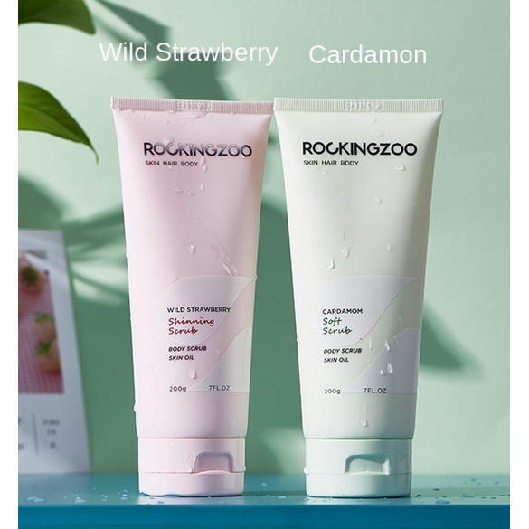 Rocking Zoo Wild Strawberry Body Scrub/ Fruit Acid Exfoliating and Brightening Body/ Improving Pimple Hair Follicles