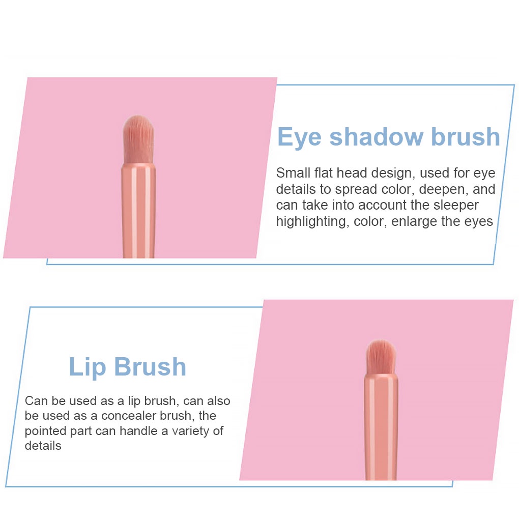 [Hàng mới về] 5 Cọ trang điểm thích hợp người mới bắt đầu sử dụng tay cầm nhựa kèm gương