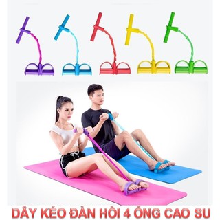 Dây Kéo Đàn Hồi 4 Ống Cao Su Tập Thể Dục, tập Gym Tại Nhà Tập Toàn Thân Nâng Cao Sức Khỏe