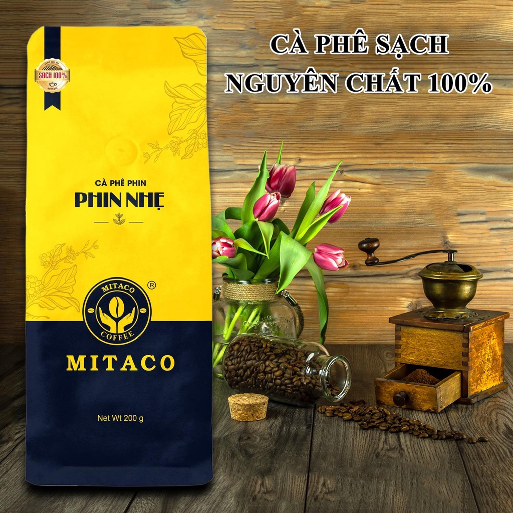 Cà phê pha phin nguyên chất Phin Nhẹ MITACO COFFEE (Gói 200g)