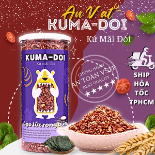 Đồ ăn vặt Gạo lứt rong biển KUMA-DOI 320g ăn vặt tuổi thơ Sài Gòn ngon mà rẻ món chay ăn healthy
