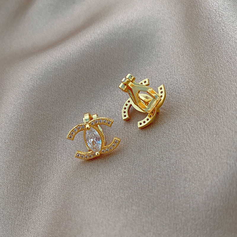 New Double C-shaped 925 Silver Earrings For Women