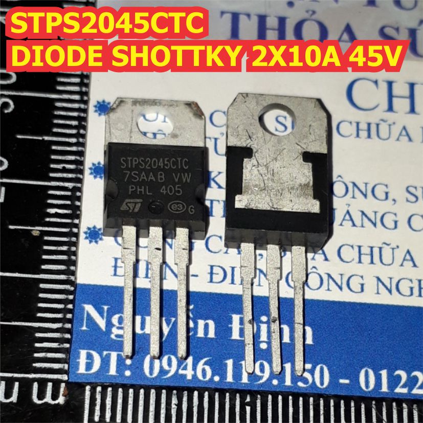 3 con STPS2045CTC STPS2045 2045 DIODE SHOTTKY đôi 2x10A 45V kde3689