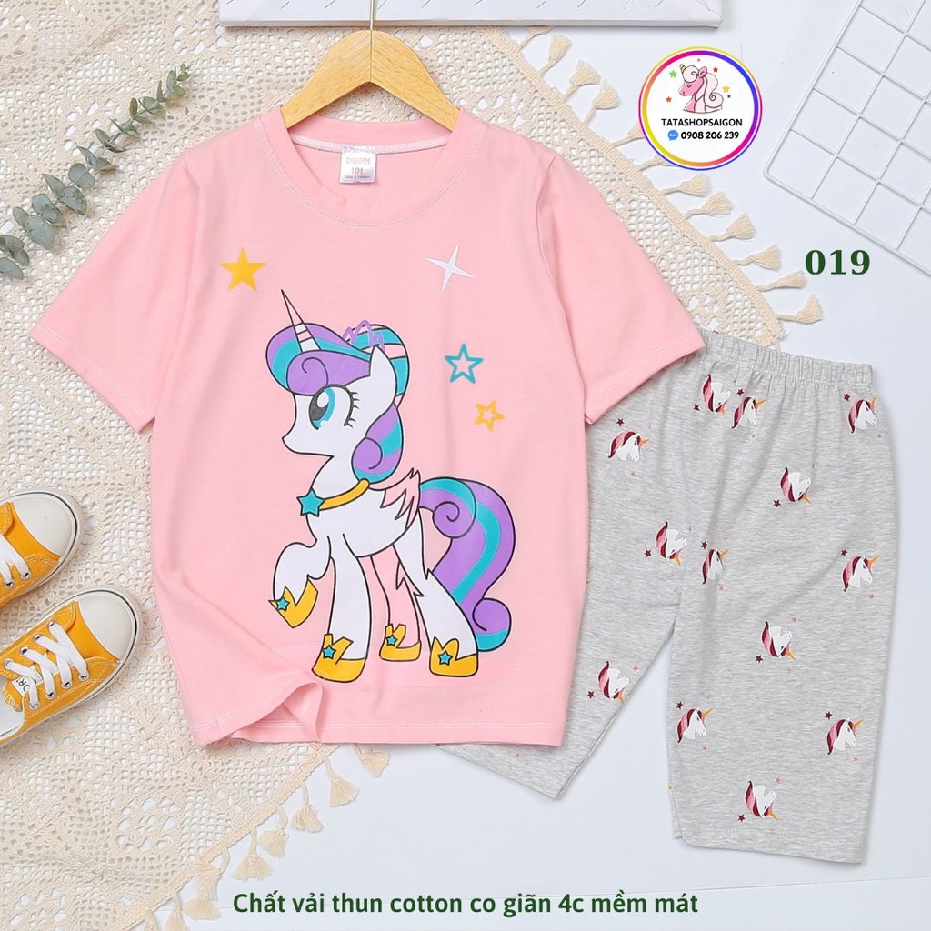 [21-40kg] Bộ ngố bé gái size đại mặc nhà vải thun cotton mềm 019