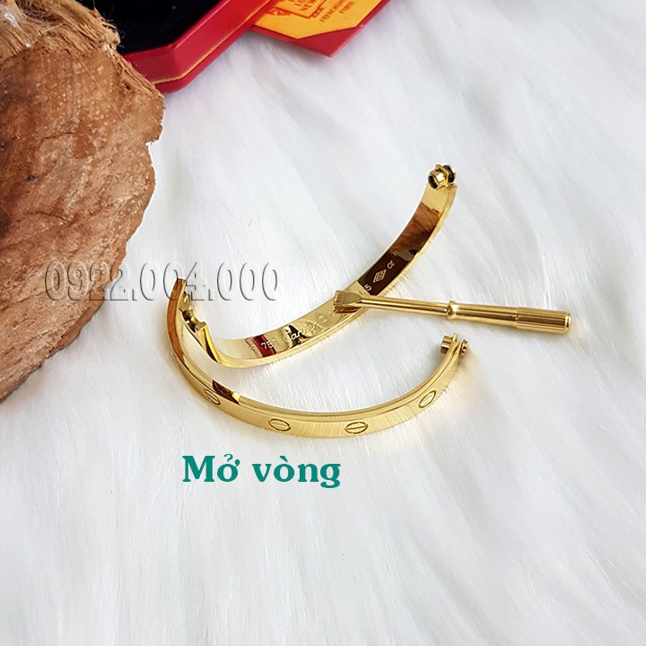 Vòng tay cartier titan, vòng cartier titan màu vàng, vòng tay ốc vít VZ1663