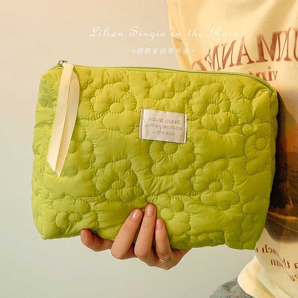 Túi Đựng Mỹ Phẩm Cỡ Lớn Chất Liệu Cotton Mềm Thiết Kế Phong Cách Nhật Bản Dễ Thương