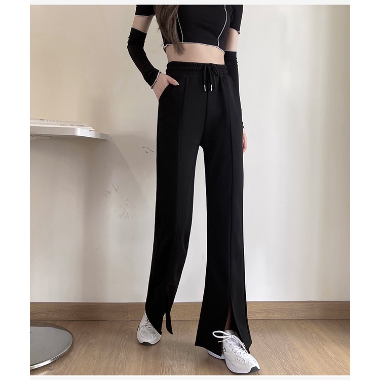 Quần dài SUXI ống rộng xẻ tà thời trang mới cho nữ