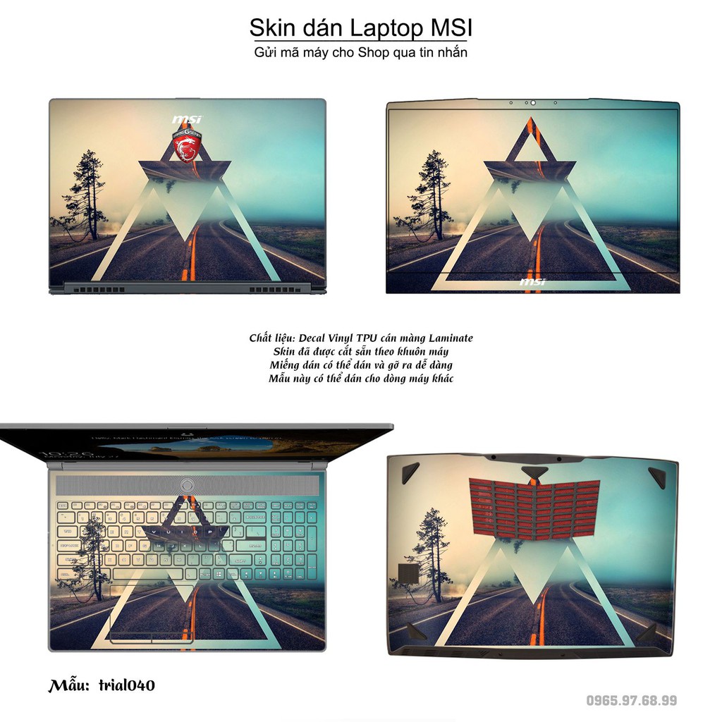 Skin dán Laptop MSI in hình Đa giác _nhiều mẫu 7 (inbox mã máy cho Shop)