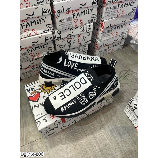 [ Có Video ]Giày DG Slipon Cổ Chun In Hình Siêu Đẹp - Giày Slipon DG Siêu Cấp Full Box Phụ Kiện