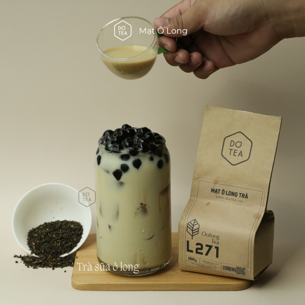 Trà ô long L271 Dotea 100g, mạt oolong thơm nồng tự nhiên mùi lửa sắc nước vàng trong nguyên liệu pha chế trà sữa