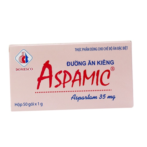 Đường ăn kiêng dành cho người tiều đường Aspamic Domesco Hộp 50 gói