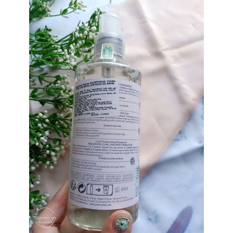 Nước cân bằng làm sáng da dòng White Botanical TONER 390ML