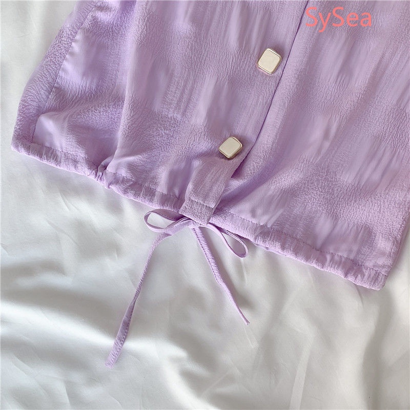 Áo Voan Cổ Vuông Thời Trang Mùa Hè Pháp Ngọt Ngào Cho Nữ