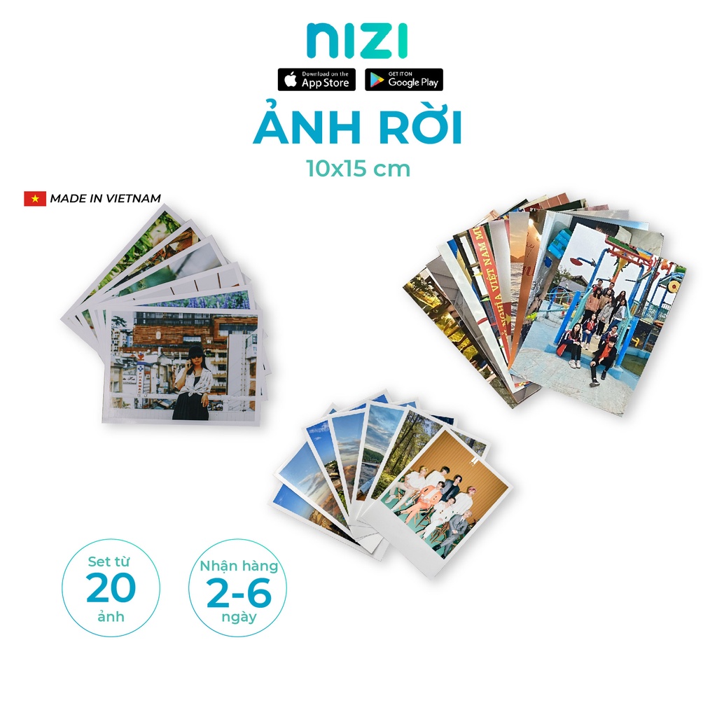 In ảnh rời theo yêu cầu 10 x15cm, In 4k siêu sắc nét trên app NIZI